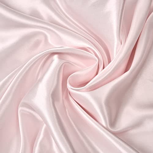 HommxJF Silk Satin Blush Pink Twin Fitted Sheet, Deep Pocket Fitted Sheet Only, Breathable, Non- Fading, Fully Elasticized Bed Sheets Sold Separately 8