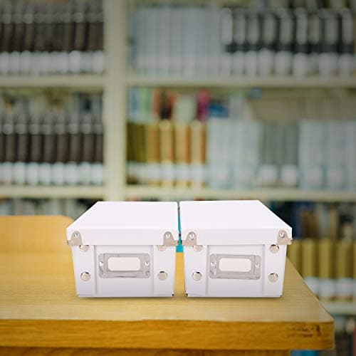 Snap-N-Store Index Card Holder Storage Box - Collapsible Organizer Box fits 1100 Flash Cards - Business, Recipe, or Note Card - 3 x 5, 2 Pack, White 6