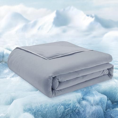HOMELYSIAN Cooling Comforter King Size, Cooling Blanket for Hot Sleepers, Lightweight Comforter, Dark Grey