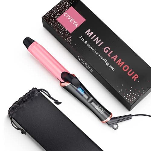 CIVEYA Mini Curling Iron with 5 Heat Settings, 1 Inch Curler for Short Hair - Dual Voltage, Argan Oil Infused