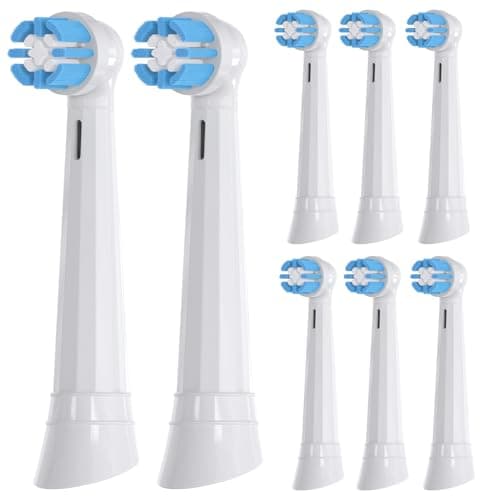 YMPBO Toothbrush Replacement Heads for Oral-B iO Series Electric Toothbrush, 8 Pack Brush Heads for Oral B iO 10 9 8 7 6 5 4 3 Series, Soft Bristles, White