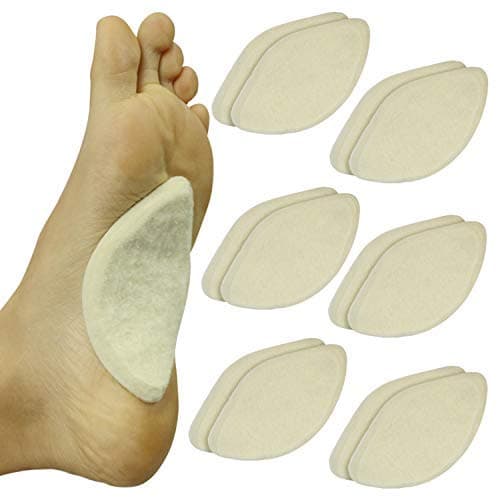 ViveSole Arch Supports for Women & Men (12 Pack) - Felt Insert with Adhesive - Foot Pads for Shoes, Sandals, Flip Flops, Boots, High Heels, Flat Feet, High Arches, and Plantar Fasciitis