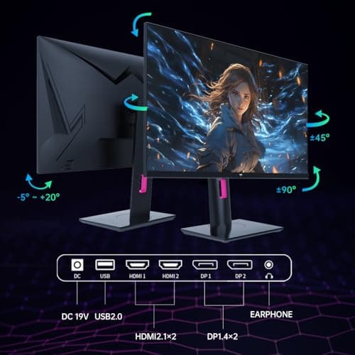 KTC 27 Inch 4K Gaming Monitor, UHD 160Hz/144Hz 1ms Fast IPS Monitor, Freesync/G-Sync, HDR400, 132% sRGB, HDMI DisplayPort, VESA, Tilt/Height/Pivot Adjustable, H27P22S 5