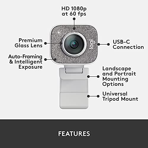 Logitech StreamCam Premium Webcam for Streaming and Content Creation, Full HD 1080p 60 fps,Works with Microsoft Teams, Google Meet, Zoom, Nintendo Switch 2’s new GameChat mode, for PC/Mac– Off-White 6