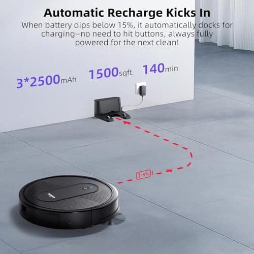MONSGA Robot Vacuum Cleaner, 3000Pa Powerful Suction Robotic Vacuum, 3.2" Super-Slim, 140Min Runtime, Vacuum Robot for Hard Floor/Low Pile Carpet/Pet Hair, Remote/App/Voice Control, Schedule Clean 7