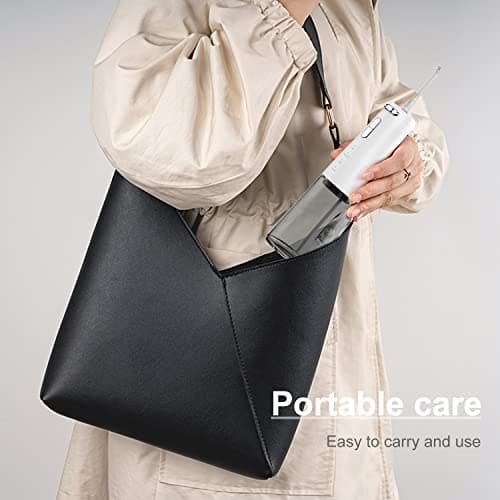 Nicefeel Water Flosser, Cordless Portable Dental Cleaner with 300ml Water Tank, 4 Adjustable Modes & 4 Jet Tips, Type-C Rechargeable Waterproof IPX7 Oral Irrigator for Home & Travel, White 7