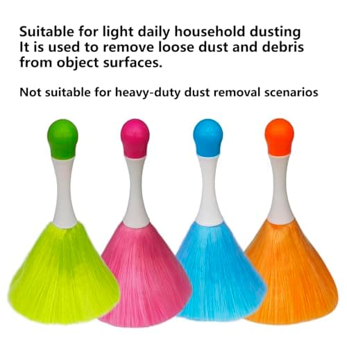 4 Pack 8" Hand Grips Microfiber Washable Duster, Suitable for Light Daily Household Dusting, Electrostatic Feather Duster Brush,Cleaning Supplies for Book,Screen,Sofa,Car,Furniture,Photo Frames 5