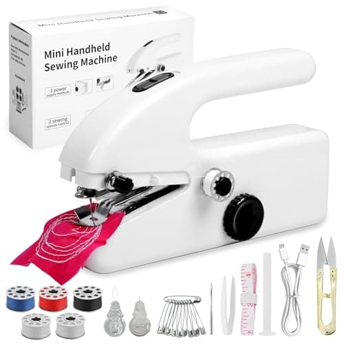 Portable Handheld Sewing Machine for Beginners – Mini Stitching Tool with 2 Speed Modes, USB & Battery Powered, Perfect for Quick Fixes, On-the-Go Repairs & DIY Fabric Projects