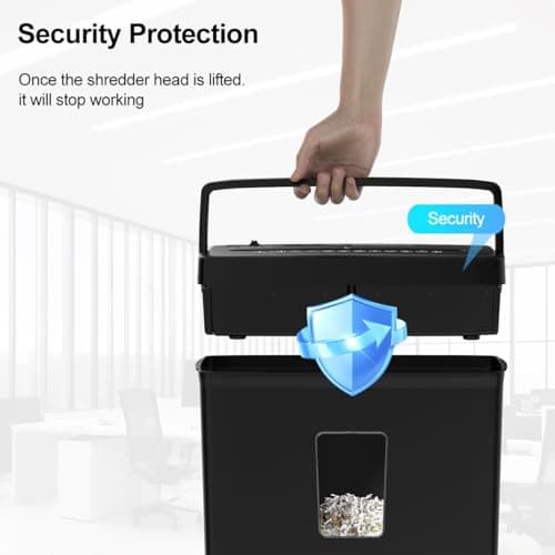 Woolsche Paper Shredder for Home,5 Sheet Desktop Cross Cut with 2.38-Gallon Basket Shredder,P-4 Security Level, 4-Mode Design, Shreds Paper/Credit Card - Durable, with Jam Proof Function for Home 6
