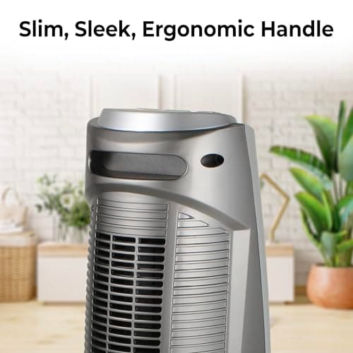 Comfort Zone 1500W Oscillating Ceramic Tower Space Heater – Portable Electric Heater, Digital Display, Remote Control, 80° Oscillation & 12H Timer – Tip-Over & Overheat Protection for Home & Bedroom 7