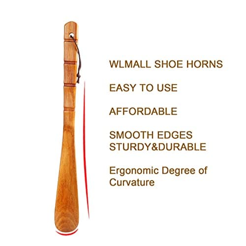 WLMALL Premium Wooden Shoe Horn, 1 PCS Shoehorns Durable, 13" Long Handle Shoe horns, Lazy Shoe Helper Spoons for Seniors, Kids, Pregnancy, Men, Women 7