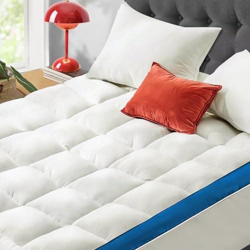 Mattress Topper Queen Size, CYMULA Cooling Mattress Pad Cover for Bed Back Pain, Extra Thick Pillow top Down Alternative Overfilled Plush with 8-21 Inch Deep Pocket - 60"x80" White