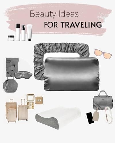 Yanideer Satin Pillowcase for Hair & Skin Travel Elastic Band Cooling Satin Pillowcases - Satin Pillow Case Cover Pillow Cases Standard Size Queen, Dark Grey 6