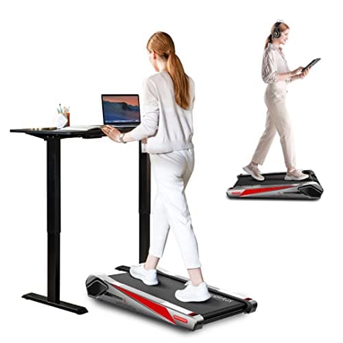 Walker Pro Under Desk Treadmill Walking Pad Compact Walking Treadmill with Incline 5° Fit Standing Desk, 3.1MPH Installation Free fits Small Spaces for Work from Home