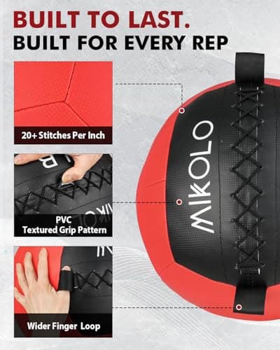 Mikolo Medicine Ball, Wall Ball,Soft Medicine Ball Set,Slam Ball for Core Training, Strength Workouts -Multi-Weight 10lbs 20lbs Exercise Balls for Home Gym, Functional Fitness (10/15/20/25LB) 5
