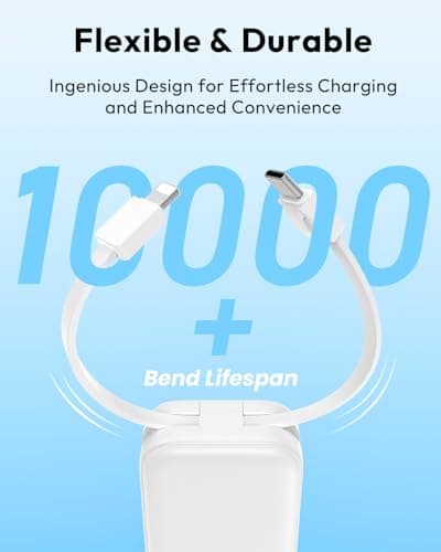 A ADDTOP 2-Pack Mini-Portable-Charger-with-Built in-Cables - 5000mAh Small Power Bank PD QC Fast Charging USB-C External Battery Pack for iPhone 16/15/14/Android 6