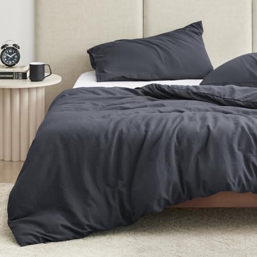 EXQ Home Duvet Cover for Weighted Blanket 60x80 inches, Breathable Soft Cover Machine Washable with 8 Ties (Dark Gray,Duvet Cover only)