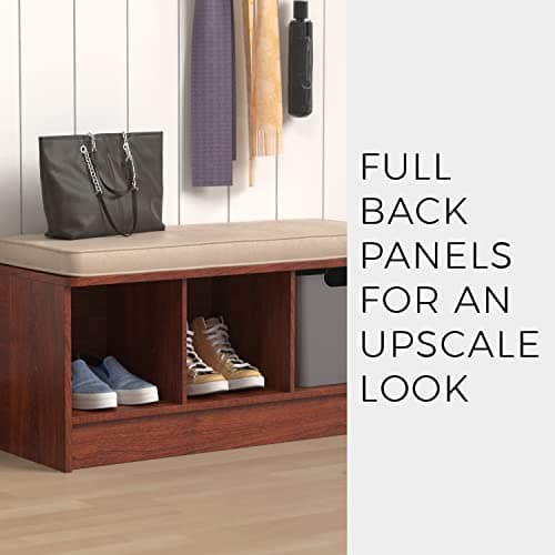 ClosetMaid 1570 Cubeicals 3-Cube Storage Bench, Espresso with Tan Cushion 10