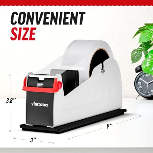 Heavy Duty 2-Inch Desktop Tape Dispenser, Dual Roll, Non-Slip Base 5