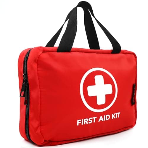 330 Piece First Aid Kit, Premium Waterproof Compact Trauma Medical Kits for Any Emergencies, Ideal for Home, Office, Car, Travel, Outdoor, Camping, Hiking, Boating (Red)