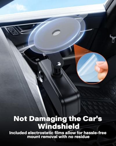 APPS2Car 8Pcs 3M VHB Adhesive Sticky Pads for Dash Cam with Electrostatic Film, Heat Resistant 2.15" Round Double Sided Sticker for Dashcam Mount, Sticky Tape for Car Windshield, Dashboard, GPS 5