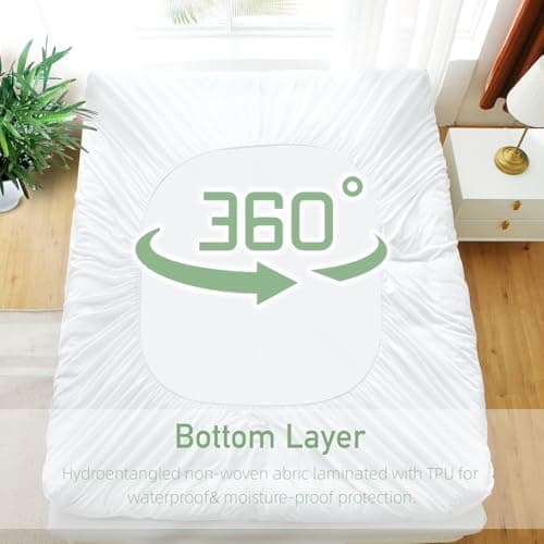 Extra Thick Mattress Topper Queen Size, Waterproof Soft Viscose Derived from Bamboo, Pillow Top Mattress Pad, Mattress Cover 1000GSM Filling with Deep Pocket for Back Pain Relief 6