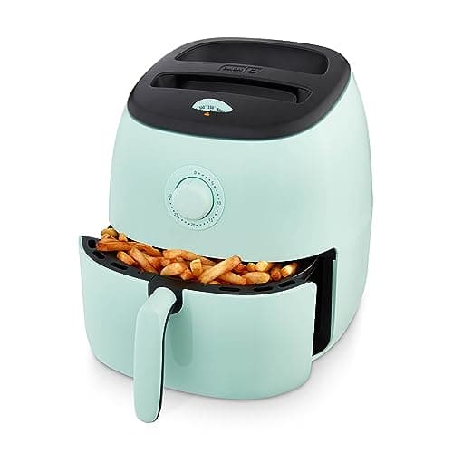 Dash Tasti-Crisp™ Air Fryer - AirCrisp® Technology - Compact Design with Adjustable Temperature Control - Nonstick Fry Basket & Auto Shut-Off Feature - 6 Quarts - Aqua