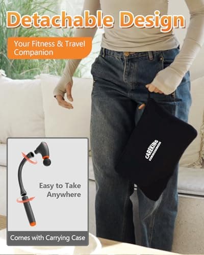 Convertible Massage Gun Deep Tissue for Back Neck Muscle Pain Relief - Electric Handheld Percussion Shoulder Massager Tool with Detachable Long Handle Portable Case，FSA-HSA Eligible 3