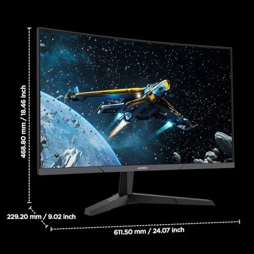 KOORUI 27 Inch Curved Gaming Monitor, Full HD 1080p 1500R 180Hz Computer Monitor, 99% sRGB, Adaptive Sync, Display Port 1.2x1 & HDMI 2.0x2, Eye Care, VESA Compatible, Black 27E6CA 10