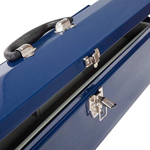 TCE ATB101U Torin 19" Hip Roof Style Portable Steel Tool Box with Metal Latch Closure and Removable Storage Tray, Blue 8