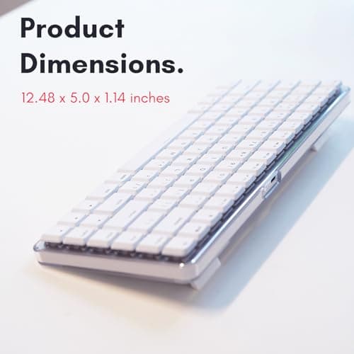 Macally Wireless Mechanical Keyboard for Mac | Compatible Bluetooth Apple Keyboard (75% Size, Blue Tactile Switches) Compact, Multi Device, Backlit for MacBook Pro/Air, iMac, Mac mini/Pro 7