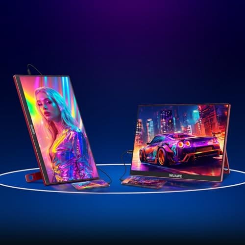 WUAWE 16" 1200P 120Hz Portable Monitor, 100% sRGB Portable Gaming Monitor with Built-in Stand, HDR and Freensync, External USB C Monitor for Laptop, PC, Phone, Switch and PS5, Red 8