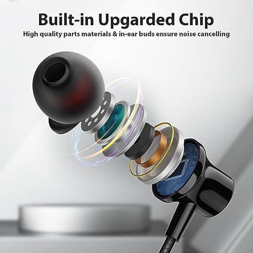 Wired Headphones Earphones for Laptop PC Chromebook Noise Isolating Ear Buds with 3.5mm Plug in Audio Jack Microphone HiFi Stereo Clear Call Volume Control for Kindle Fire/Switch/Android/MP3 School 5