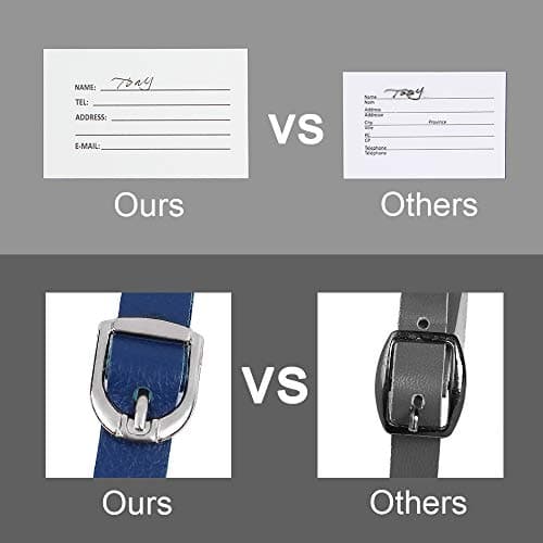 Luggage Tags, Leather Personalized Suitcase Tag Set Luggage id Tags Labels Travel Accessories-Set of 4 6