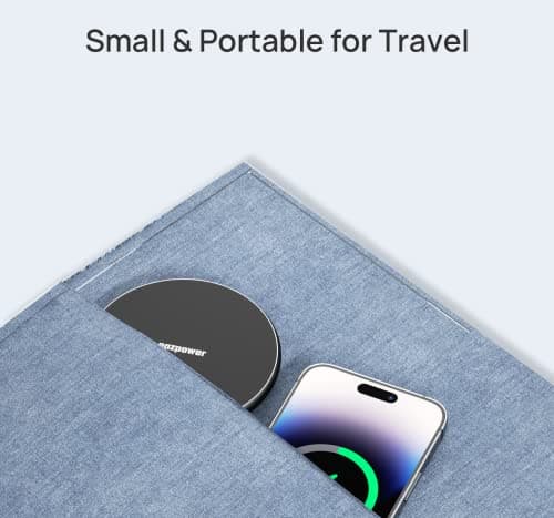 Eazpower Wireless Charger for Thick Cases of 10MM/Popsocket/OtterBox, Phone Charger Pad, 15W Max Wireless Charging Pad for iPhone 16 Pro Max/15/14/13/12/11/Samsung Galaxy S24/S23/AirPods(with Adapter) 7