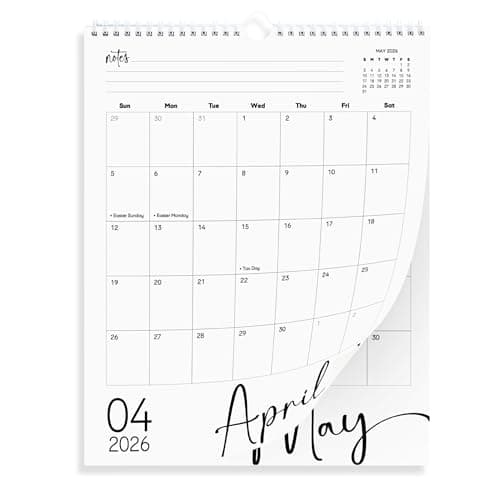 Modern Vertical Wall Calendar 2026-18 Month Calendar January 2026 to June 2027, 11x13.5 Inches Cursive Font Design with Spiral Twin-Wire Binding