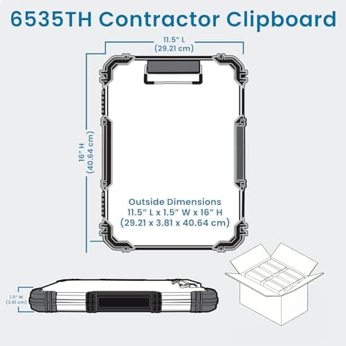 Flambeau Heavy-Duty Contractor Clipboard Document Holder, Portable Storage Organizer for Papers, Receipts & Forms | Office, School & Jobsite Use, Grey 6