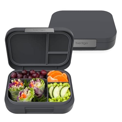 Bentgo Modern - Adult & Teen Bento Lunch Box; 3-4 Compartments, Leak-Resistant, 5.5 Cup Capacity/44 fl oz, Improved Locking Clips, Reusable, BPA-Free, Dishwasher/Microwave Safe Tray (Dark Gray)