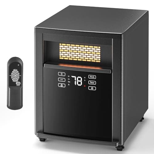Shinic Portable Space Heaters for Indoor Use Energy Efficient, 1500W Infrared Space Heater, Remote Control, Timer, Infrared Heaters for Indoor Use Large Room, ETL Listed, Lifetime Filter