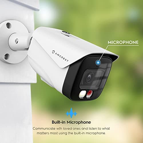 Amcrest UltraHD 4K (8MP) IP PoE AI Camera, FOV 129°, 49ft Color Nightvision, Security Outdoor Bullet Camera, Human & Vehicle Detection, Active Deterrent, 4K @15fps, IP8M-2796EW-AI (White) 6