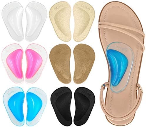 Dr. Foot's Arch Support Shoe Insoles for Flat Feet, Gel Arch Inserts for Plantar Fasciitis, Adhesive Arch Pad for Relieve Pressure and Feet Pain (6 Colors - 6 Pairs, 6 Pair (Pack of 1))