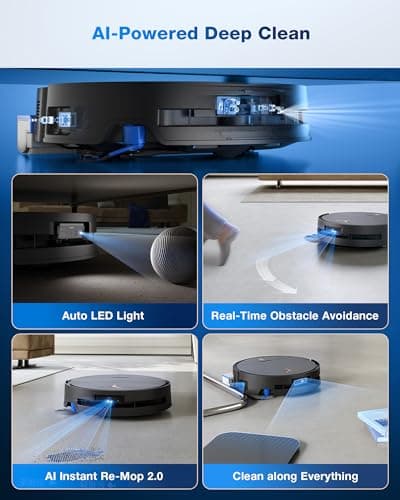 ECOVACS DEEBOT X9 PRO Omni Robot Vacuum and Mop, 16,600Pa Suction, OZMO Roller Self-Washing Mop, ZeroTangle 3.0, Triple Lift System, AI Navigation, Hands-Free Station 8