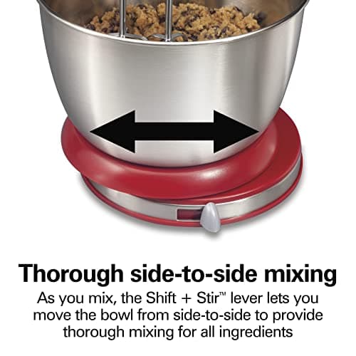 Hamilton Beach Classic Stand and Hand Mixer, 4 Quarts, 6 Speeds with QuickBurst, Bowl Rest, 290 Watts Peak Power, Red (64654) 5