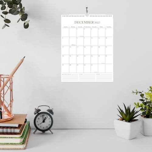 Calendar 2026 - Wall Calendar from January 2026 - June 2027, 2026-2027 Wall Hanging Calendar with Thick Paper, 12" x 14.5", Gold 7