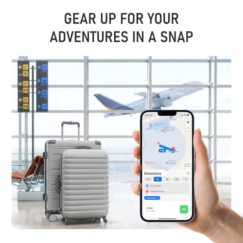 IP68 Waterproof Alternative, Smart Tag Key Finder Works with Find My (iOS Only), Bluetooth Tracker, Finder Locator for Keys, Luggage, Backpack, Wallet (Black, 1 Pack) 6