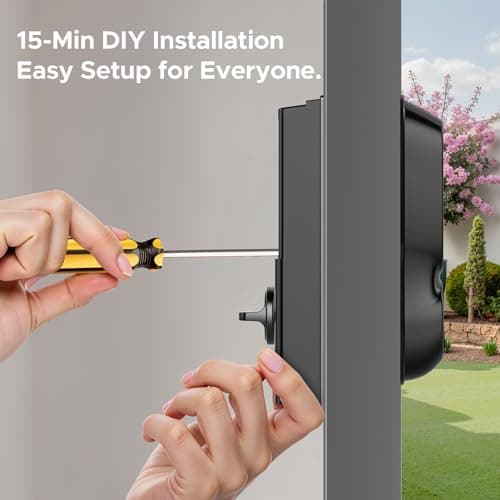 Smart Lock with Camera & Doorbell, 3-in-1 Smart Deadbolt for Front Door, Fingerprint Keyless Entry Door Lock with Live View, Video Smart Lock Built-in Wi-Fi, Auto Lock, Siri Unlock, IP66 Waterproof 9