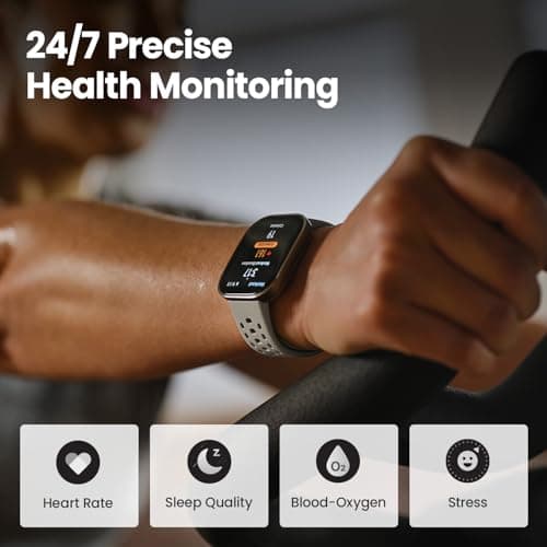 Amazfit Bip 6 Smart Watch 46mm, 14 Day Battery, 1.97" AMOLED Display, GPS & Free Maps, AI, Bluetooth Call & Text, Health, Fitness & Sleep Tracker, 140+ Workout Modes, 5 ATM Water-Resistance, Stone 5