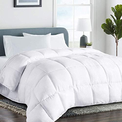 COHOME King Size Cooling Comforter, All-Season Quilted Down Alternative Duvet Insert, Luxury Hotel Reversible GentleSoft Comforter with Anti-Clump Tech & 8 Tabs,Gifts for Women/Men,White 92“ x 102”