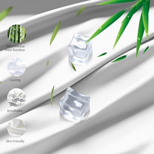 Bamboo Viscose Fitted Sheet King Size Only, 400 Thread Count, 8-16" Deep Pocket, Cooling Breathable Silky Smooth Soft Bottom Sheet for Hot Sleeper (White, King) 7