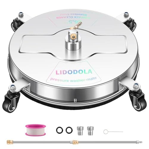 16.5" Pressure Washer Surface Cleaner with 4 Wheels - Stainless Steel Surface Cleaner for Pressure Washer Attachment for Concrete, Driveway, Patio, Sidewalk, Deck and Daily Washing - PWS16.5